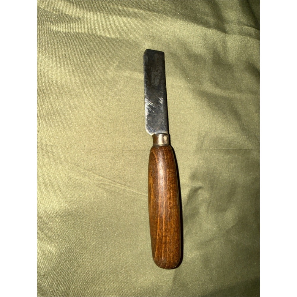 Beautiful Old Square Edge Skiving Knife Leather Tool Wood Handle READ